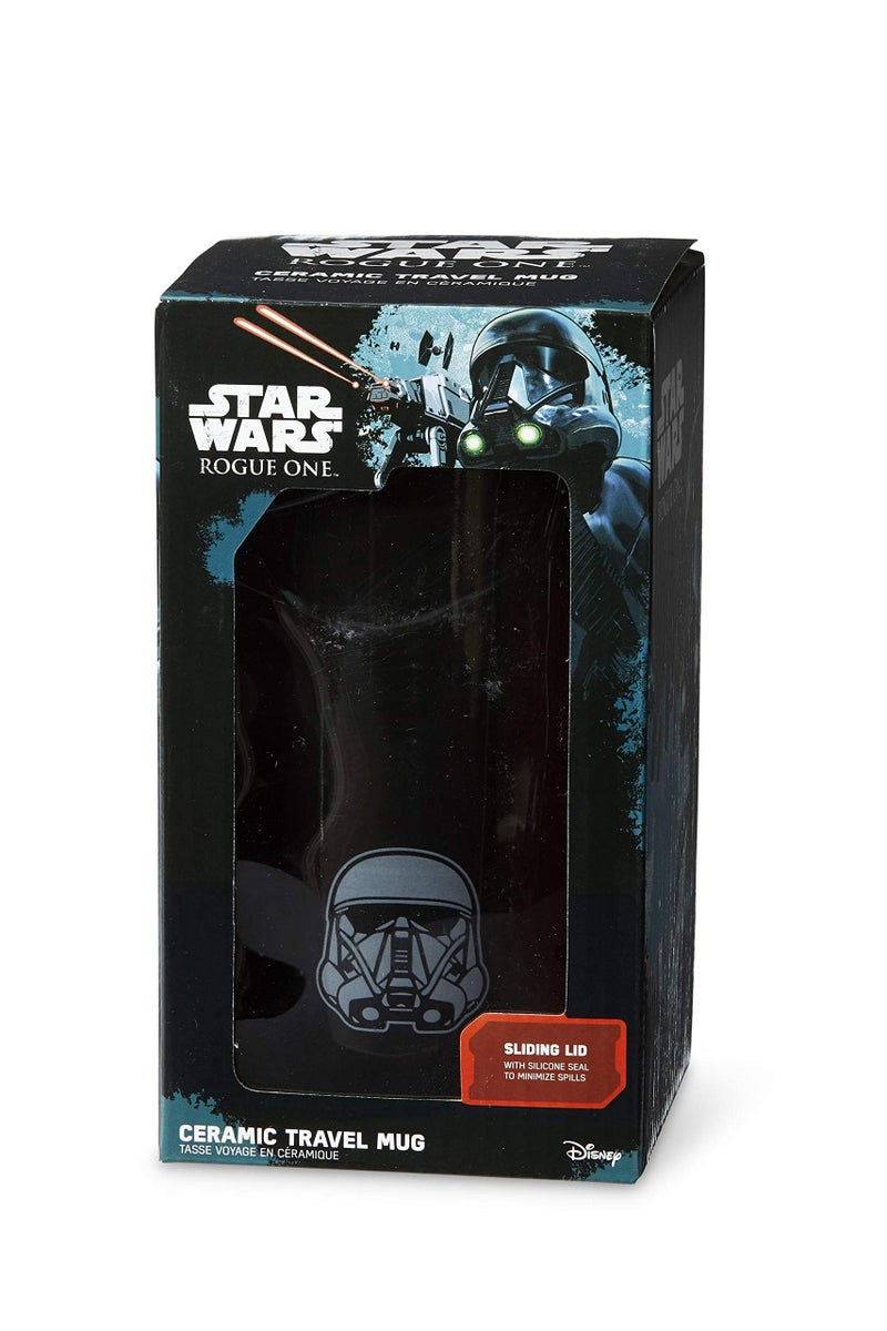 STAR WARS Collectible Star Wars Rogue One Travel Mug with Plastic Lid - Ceramic Container for Hot Coffee, Tea, Cocoa - Death Trooper Character Design - Licensed Disney Item - Image 2